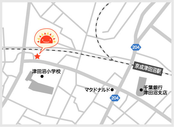 サンライズキッズ保育園 津田沼園 周辺地図