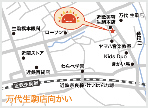 サンライズキッズ保育園 生駒園 周辺地図