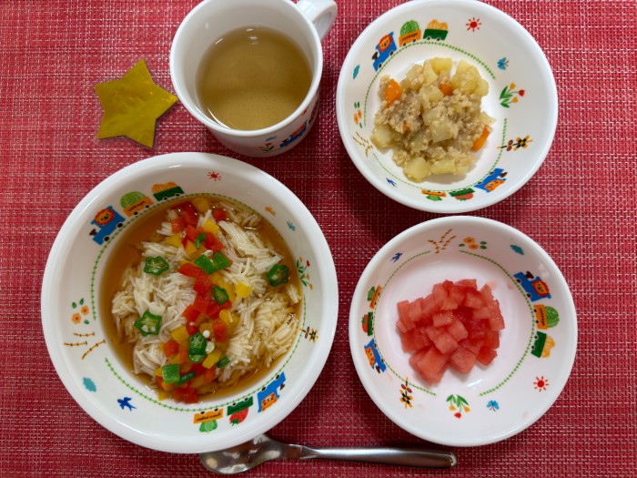 【7月7日㈫の給食・おやつ】【七夕会】