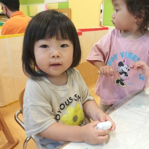 片栗粉粘土で遊んだよ