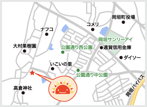 サンライズキッズ保育園 岡垣園周辺地図