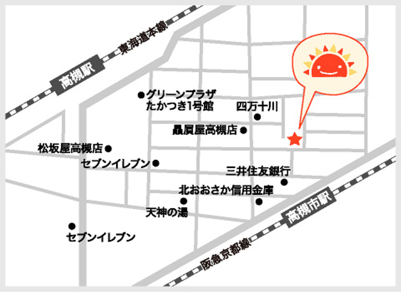 サンライズキッズ保育園 高槻駅前園周辺地図