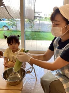 おひげもじゃもじゃ！とうもろこし🌽