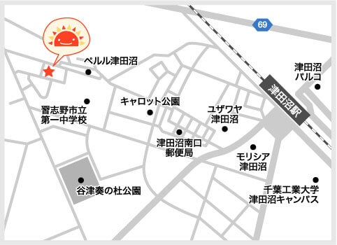 サンライズキッズ保育園 谷津園 周辺地図